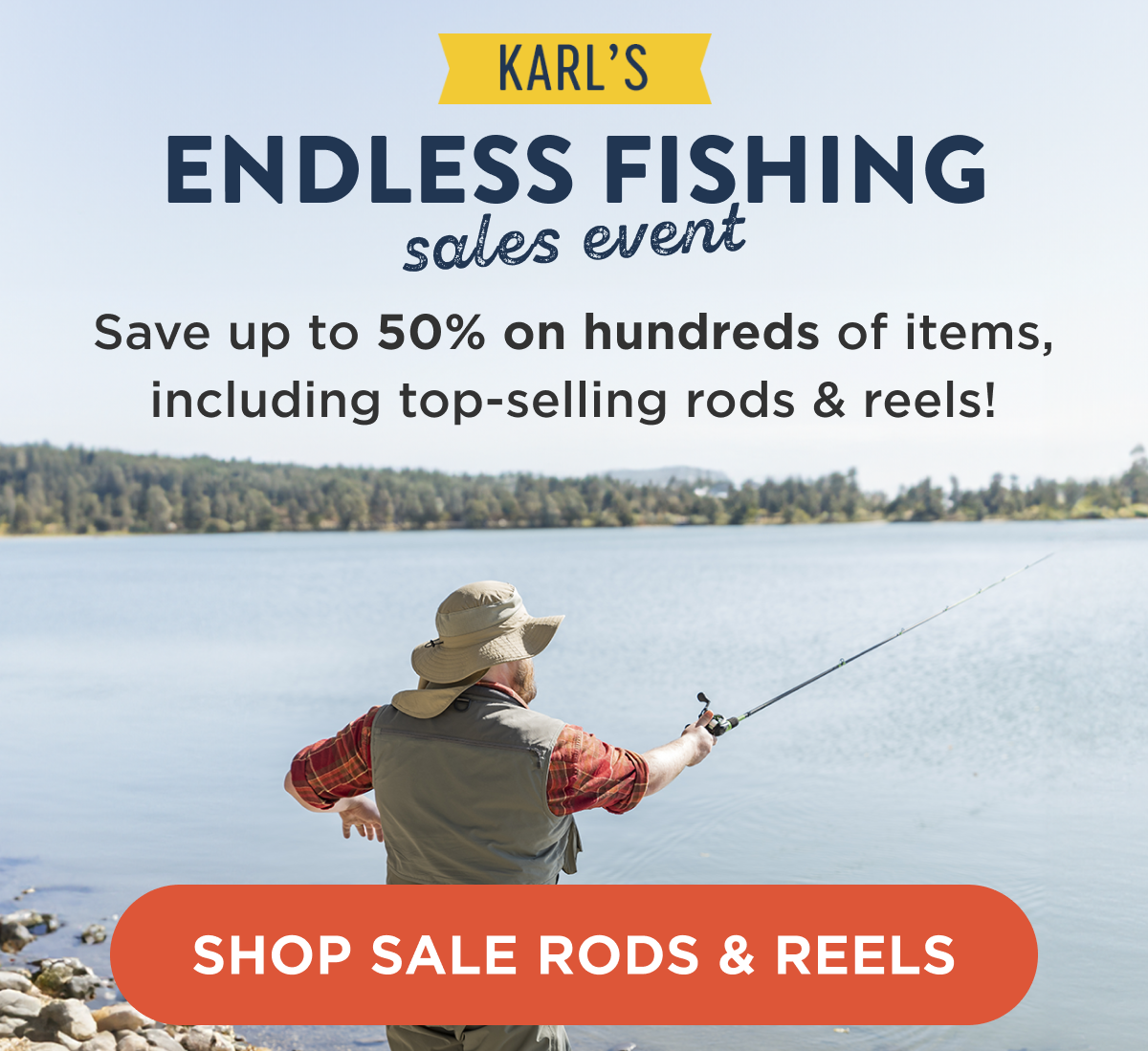 Summer sale idea for newsletter by Karl's targeting Go Fishing Day in June