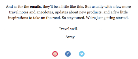 travel well welcome email